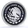 Mexico 1 onza Libertad KM-494.2 w/ Custom Olympic Rings proof silver coin 1990