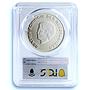 Aruba 10 florins Green Sea Turtles KM-20 Wildlife PL 69 PCGS silver coin 2001