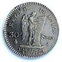 France 30 sols Louis XVI No Dot Sem KM-606.1 Gad-39 AU PCGS silver coin 1792 A