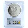 Cambodia 10000 riels Khmer President Lon Nol KM-62 MS 68 PCGS silver coin 1974