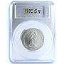 Cayman Islands 50 dollars Queens of England KM-12 MS 69 PCGS silver coin 1975