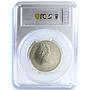 Cayman Islands 50 dollars Queens of England KM-12 MS 69 PCGS silver coin 1976