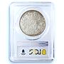 Belgium 5 francs Leopold II KM-24 Mor-158 MS 64 PCGS silver coin 1871