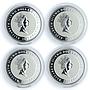 Cook Islands set 4 coins Sherlock Holmes colored silver 2007