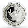 Congo 240 francs Year of the Horse Happy colored silver coin 2014