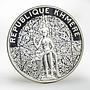 Cambodia 10000 riels Republique Khemer proof silver coin 1974