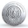 Rwanda 1000 francs Year of the Ox gilded silver coin 2009