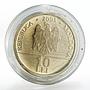 Transnistria 10 lei Black stork proof silver coin 2003