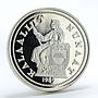 Denmark 1 piaster Greenland Polar Bear proof silver coin 1989