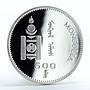 Mongolia 500 togrog Wild Bactrian Carmel proof silver coin 1999