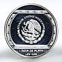 Mexico 5 pesos Stone carving representation of Crocodile proof silver coin 1993