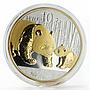 China 10 yuan Panda Series family gilded silver coin 2011