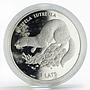 Latvia 1 lats Europian Mink animal proof silver coin 1999