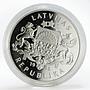 Latvia 1 lats Europian Mink animal proof silver coin 1999