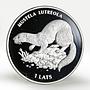 Latvia 1 lats Europian Mink animal proof silver coin 1999