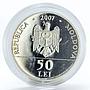 Moldova 50 lei Mitropolitul Varlaam proof silver coin 2007