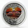 Niue 2 dollars Love is Precious heart Flamingo bird silver color 1 oz coin 2011