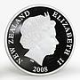 New Zealand 1 dollar Sir Edmund Hillary mountain colored silver coin 2008