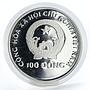 Vietnam 100 dong Boats of the World Savannah ship proof silver coin 1991