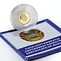 Kazakhstan 50 tenge Cat predator head proof gold coin 2009