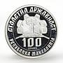 Macedonia 100 denari Yane Sandanski revolutionary proof silver coin 2003