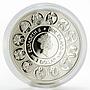 Niue 1 dollar A. Mucha Zodiac Series Aquarius colored silver coin 2011