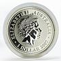 Australia 1 dollar Year of the Tiger Lunar Series I gilded silver coin 2010