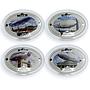 Fiji set 4 coins Famous Airships colored proof silver 2009