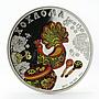 Cook Islands 5 dollars Khokhloma Painting colored proof silver coin 2011