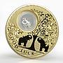 Niue 2 dollars Good Luck Elephant gilded silver coin 2013