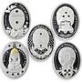 Niue set 9 coins Imperial Faberge Eggs crystals proof silver 2012/2013