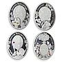 Niue set 9 coins Imperial Faberge Eggs crystals proof silver 2012/2013