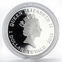 Tuvalu 1 dollar Great white shark colored proof silver coin 2011