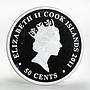 Cook Islands 50 cents Year of the Rabbit Lunar Zodiac colored silver coin 2011