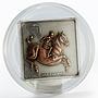 Mongolia 500 togrog Da Vinci Horse Rider bronzed silver coin 2005