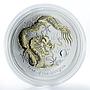 Australia 1 dollar Year of Dragon Series 2 1 oz silver gilded coin, 2012