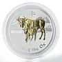 Australia 1 dollar Lunar Calendar II Year of the Ox gilded silver coin 2009