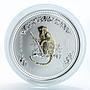 Australia 1 dollar Year of the Monkey Lunar Series I Silver Gilded Coin 1oz 2004
