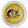 Australia 5 dollars Lunar Calendar series Year of the Mouse 1/20 gold coin 2008