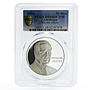 Azerbaijan 50 manat Heydar Aliyev President Map PR68 PCGS silver coin 2004