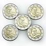 Germany 2 Euro set of 5 coins Helmut Schmidt 2018