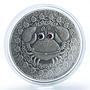 Belarus 20 Roubles Zodiac Signs Cancer Silver Two Zircons 2009