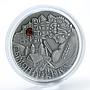 Belarus 20 rubles Simon the Musician Fairy Tales red zircon silver coin 2005