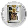 Cook Islands 5 dollars Russian Icons St. Sergius of Radonezh silver coin 2010