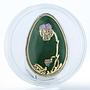 Cook Islands 5 dollars Imperial Eggs in Cloisonne Green Egg silver coin 2010
