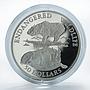 Cook Island 50 Dollars Endangered World Wildlife Sichuan takin silver coin 1992