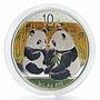 China 10 yuan World Wildlife Fund series Pandas  colored silver coin 2009