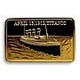 The 100th anniversary of Titanic, 1912-2012, Gold Plated bar, Ship