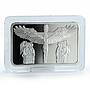 JESUS CHRIST, TEN COMMANDMENTS, 1 OZ, Silver Plated BAR, CROSS, Angel