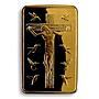 JESUS CHRIST, TEN COMMANDMENTS, 1 OZ, GOLD Plated BAR, CROSS